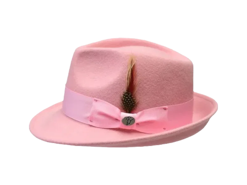 Designer Trucker HatsPink Men's Wool Hats Hudson Collection Wool Felt Fedora Hat Semi-Crushable Designer Trucker HatsPink Men's Wool Hats Hudson Collection Wool Felt Fedora Hat Semi-Crushable