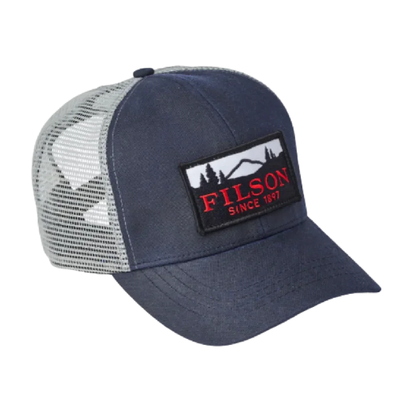 Unique Fedora CapsMesh Snap-Back Logger Cap -Navy Filson Patch