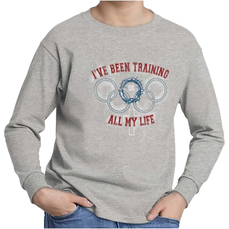 Men's Shirts with Animal PrintsTraining Youth Long Sleeve T-Shirt