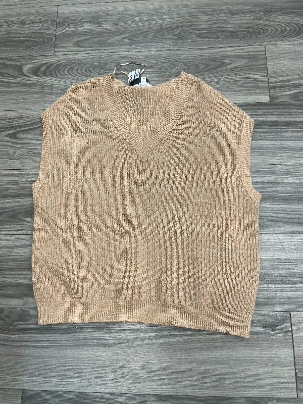 Men's Coats for SnowboardingVest Sweater By Time And Tru In Tan, Size: 2x