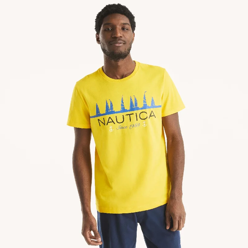 Men's Shirts with Surplice HemlinesNautica Mens Sailing Graphic T-Shirt