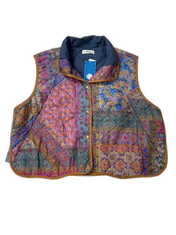 Designer Men's OvercoatsVest Puffer & Quilted By Natural Life In Floral Print, Size: Xl