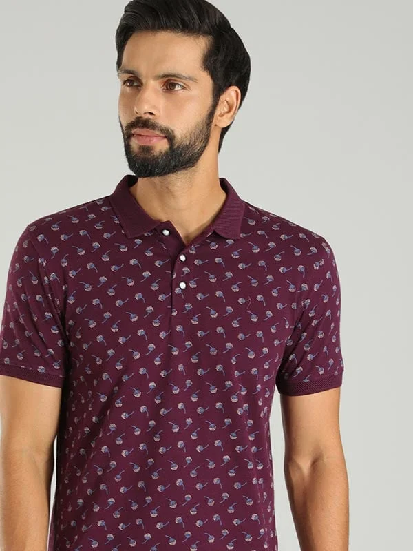 Men's Shirts with Full PlacketsMen Printed Polo T-Shirt