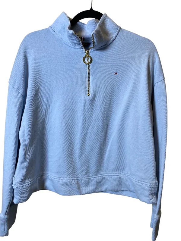 Men's Hoodies for Skinny MenSweatshirt Collar By Tommy Hilfiger In Aqua, Size: M