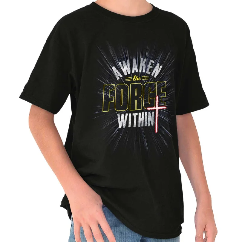 Men's Shirts with Embellished SleevesAwaken The Force Within Youth T-Shirt