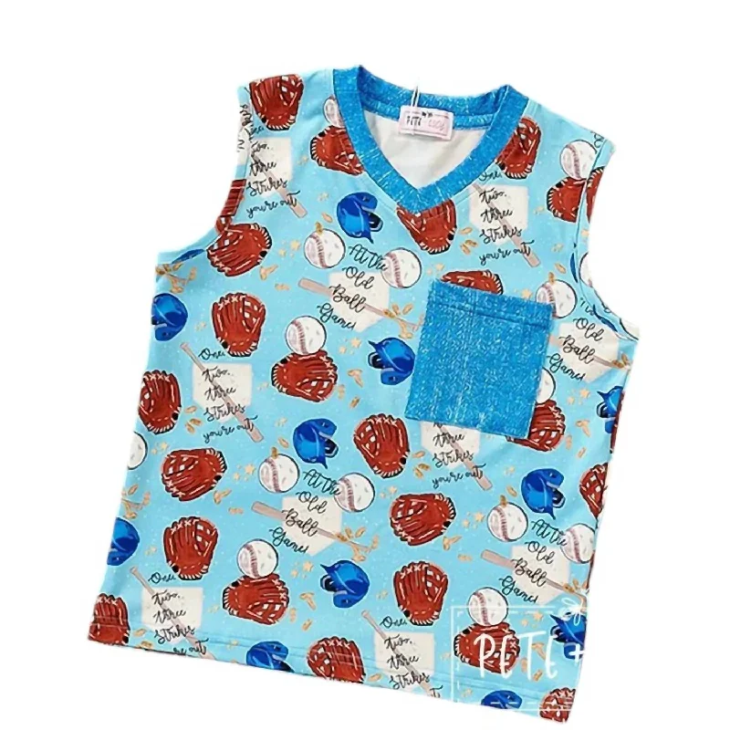 Men's Patterned Dress Casual Shirts for Smart-Casual EventsBoys Old Ball Game Shirt In Blue Men's Patterned Dress Casual Shirts for Smart-Casual EventsBoys Old Ball Game Shirt In Blue