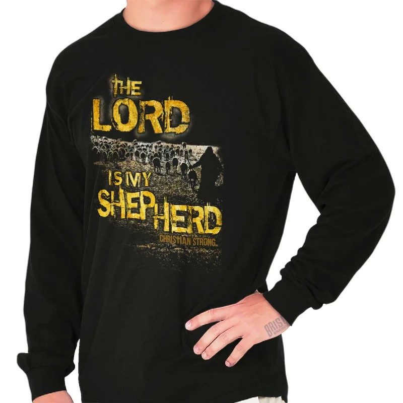 Warm Men's Fleece-Lined TopsThe Lord Is My Shepherd Long Sleeve T-Shirt