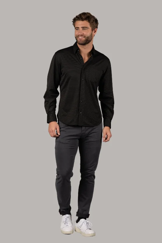 Men's Moisture-Wicking Shirts for All-Day ComfortBlack Check Jacquard Shirt