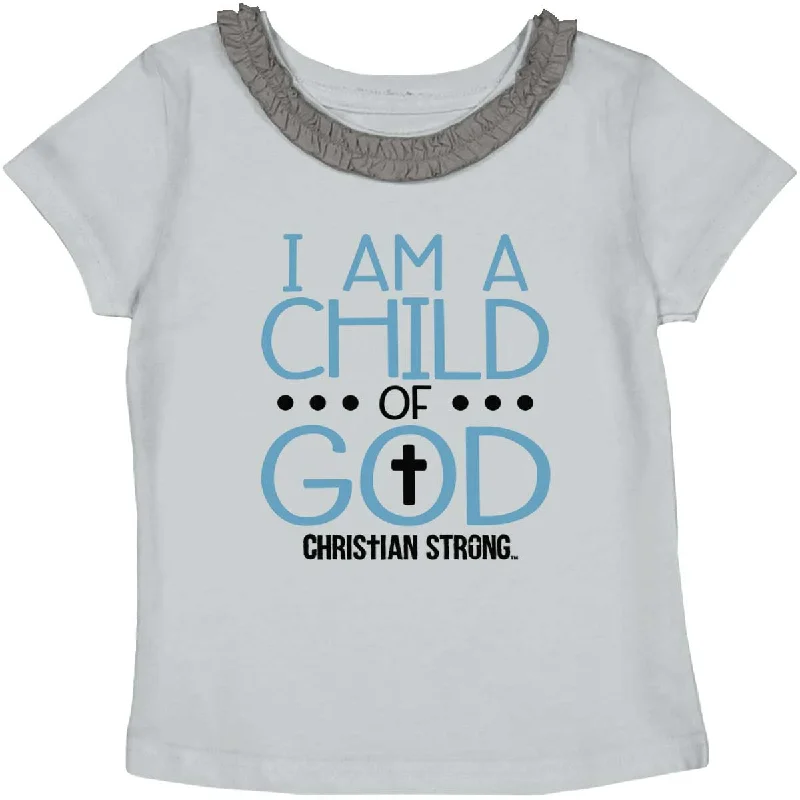 Men's Shirts with Adjustable CuffsCross Of God Toddler Ruffled Trim T-Shirt