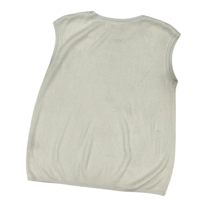Men's Coats with Wind-Resistant FabricVest Sweater By Calvin Klein In Cream, Size:M
