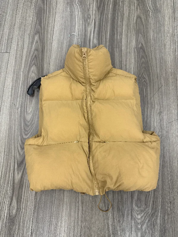 Men's Coats with Belted WaistsVest Fleece By Clothes Mentor In Tan, Size: S