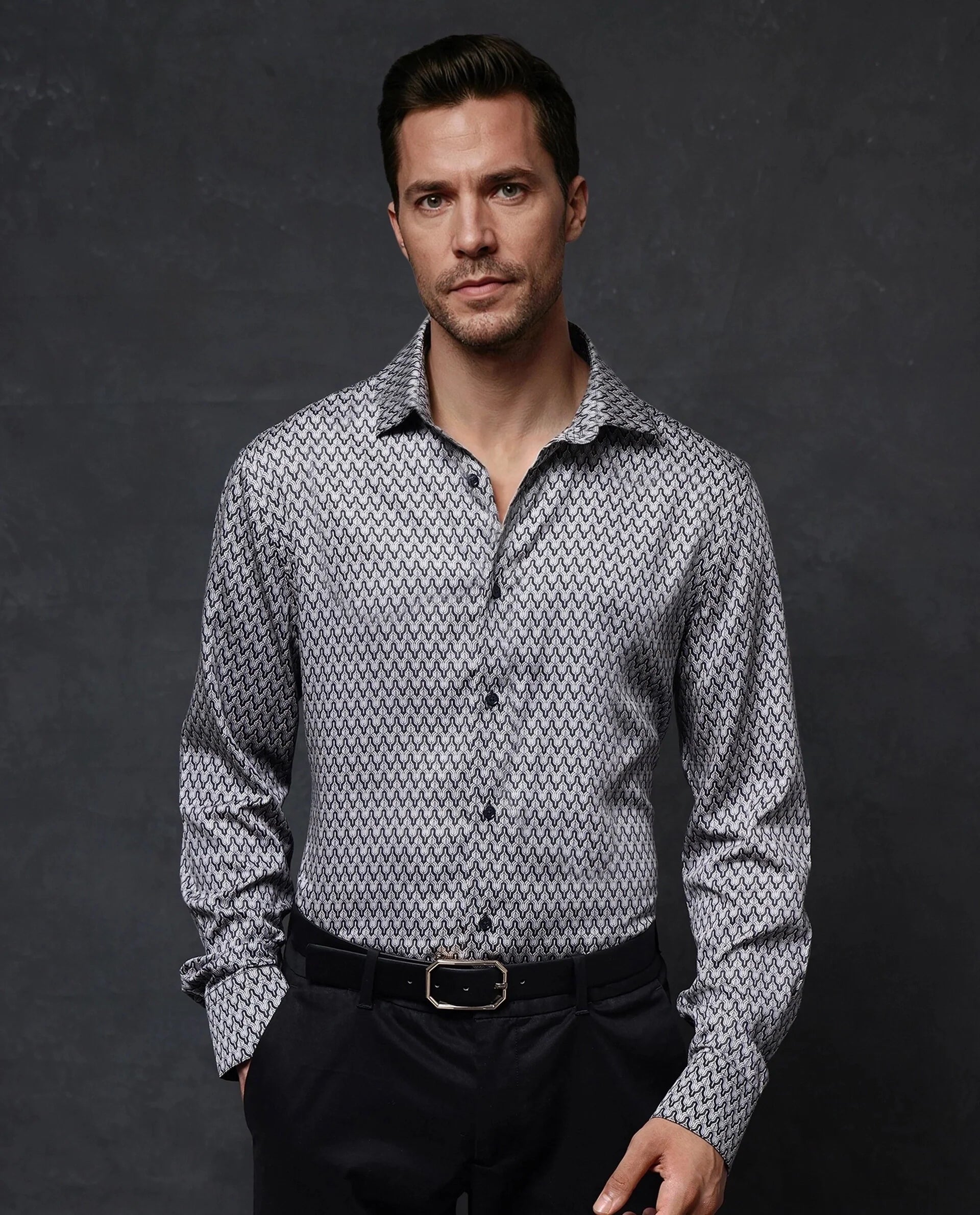 Lightweight Men's Poplin ShirtsRare Rabbit Men Benor Grey Cotton Modal Fabric Full Sleeve Regular Fit Abstract Print Satin Shirt Lightweight Men's Poplin ShirtsRare Rabbit Men Benor Grey Cotton Modal Fabric Full Sleeve Regular Fit Abstract Print Satin Shirt