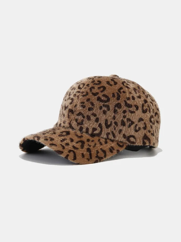 Gentlemen's Bowler HatsLeopard Pattern Plush Baseball Cap