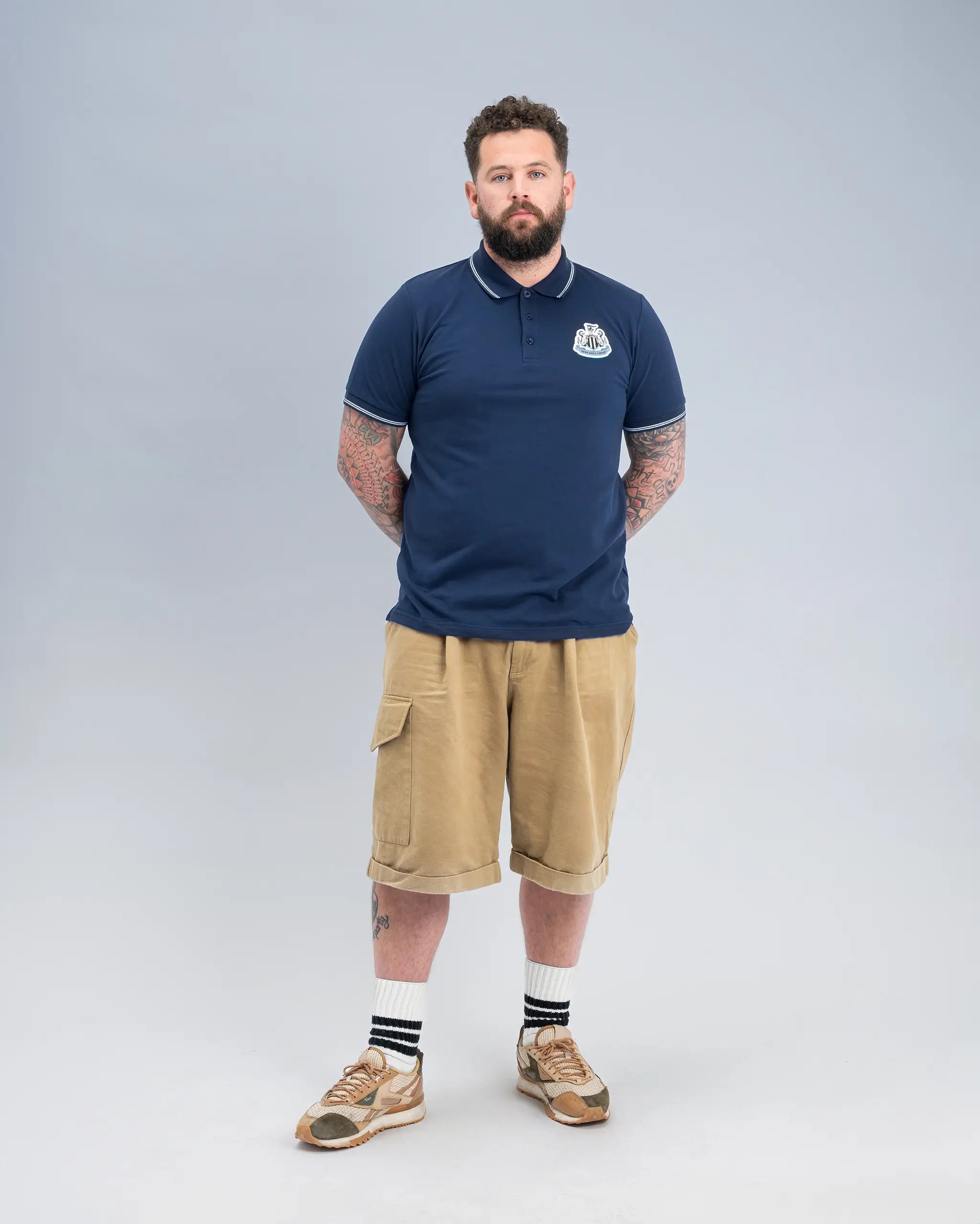 Men's Shirts with Patchwork SleevesNewcastle United Men's Navy Terrace Pique Polo