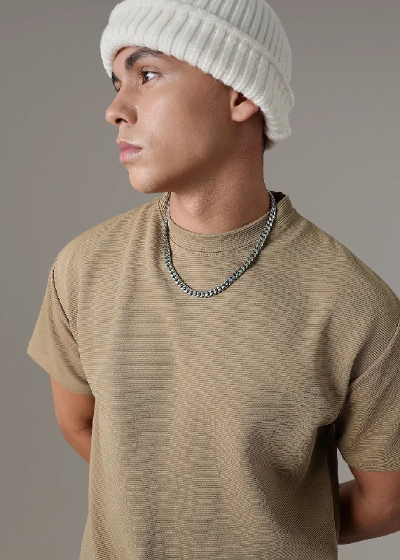 Versatile Men's Tank TopsOversized Coffee Textured T-shirt