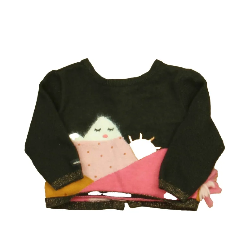 Men's Sweaters with High-Low HemlinesCatimini Girls Brown | Pink Sweater