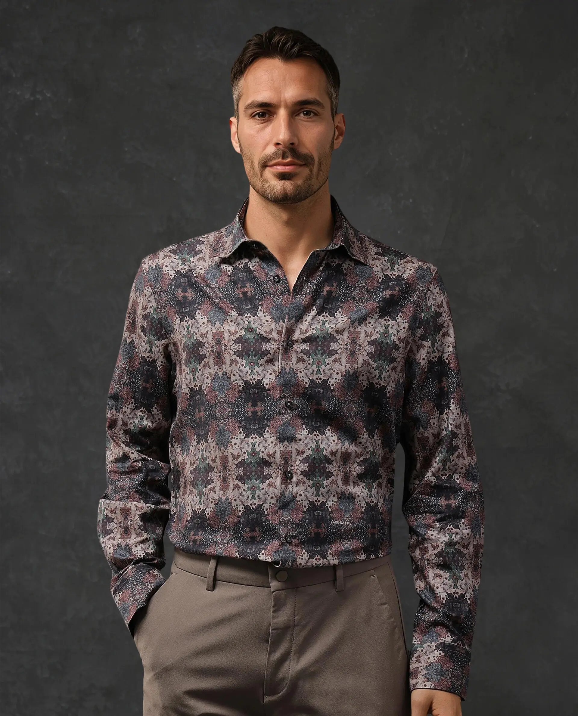 Men's Easy-Care Shirts for Busy LifestylesRare Rabbit Men Troco Ls Brown Full Sleeve Collared Collar Button Closure Printed Shirt Men's Easy-Care Shirts for Busy LifestylesRare Rabbit Men Troco Ls Brown Full Sleeve Collared Collar Button Closure Printed Shirt
