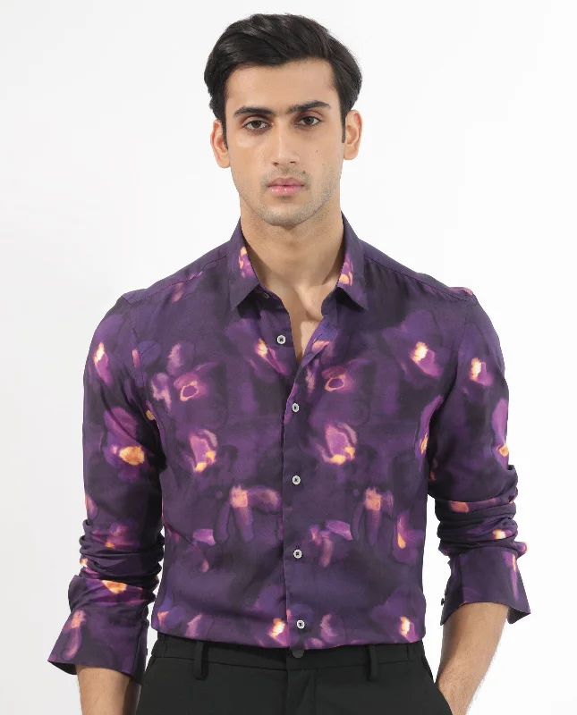 Men's Wingtip-Collar Shirts for a Classic TouchRare Rabbit Men's Flage Purple Viscose Fabric Full Sleeves Floral Print Shirt Men's Wingtip-Collar Shirts for a Classic TouchRare Rabbit Men's Flage Purple Viscose Fabric Full Sleeves Floral Print Shirt