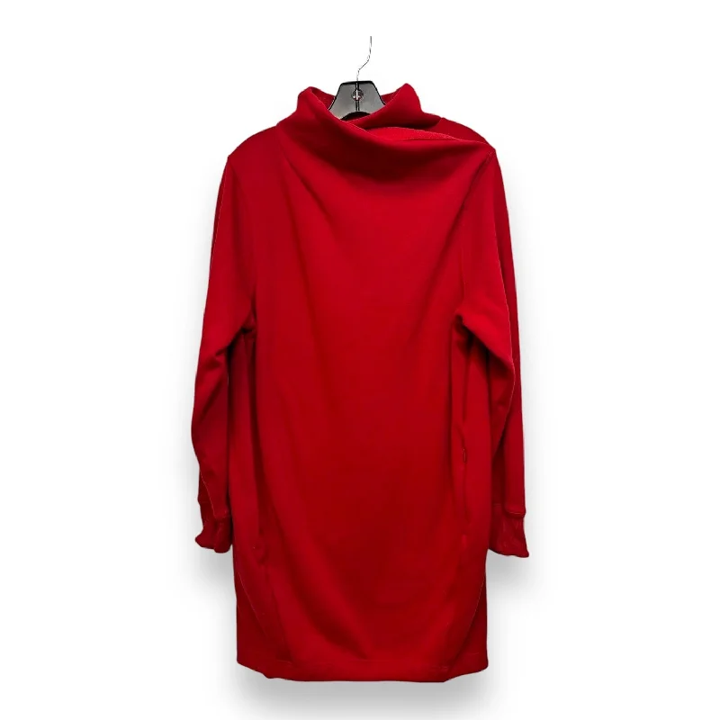 Warm Men's Thermal HoodiesLong tunic Sweatshirt Collar By Athleta In Red, Size: L