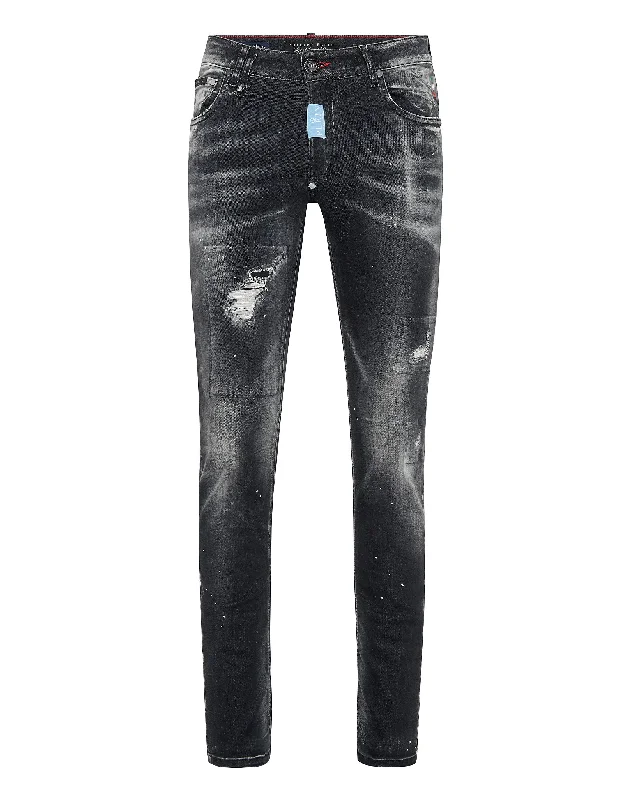 Modern Ripped and Distressed Men's JeansDenim Trousers Super Straight Cut Premium Hexagon Modern Ripped and Distressed Men's JeansDenim Trousers Super Straight Cut Premium Hexagon