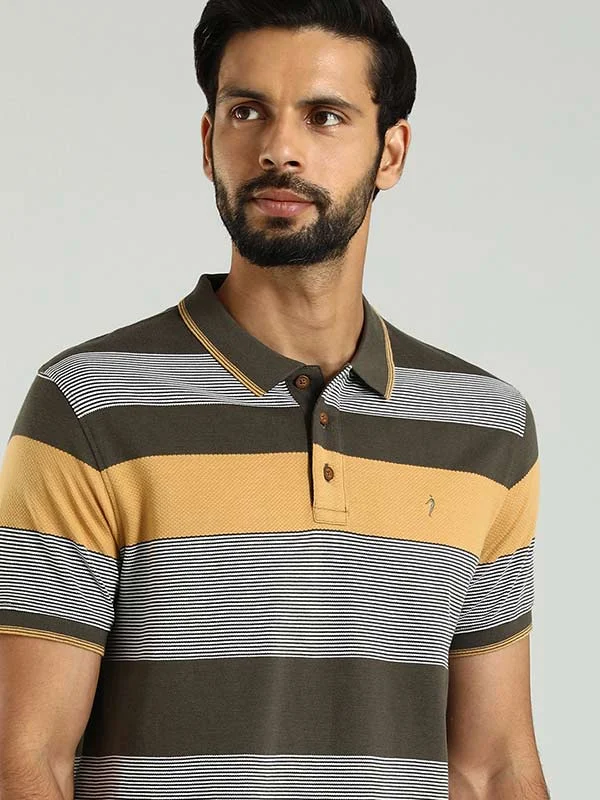 Men's Shirts with Antimicrobial TreatmentMen Striped Polo T-Shirt