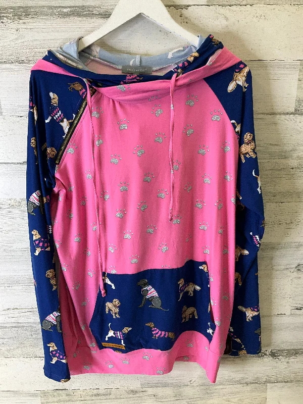 Designer Men's Hoodie JacketsAthletic Sweatshirt Hoodie By Simply Southern In Blue & Pink, Size: Xl Designer Men's Hoodie JacketsAthletic Sweatshirt Hoodie By Simply Southern In Blue & Pink, Size: Xl
