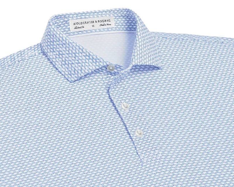 Men's Shirts with Lace-Up HemlinesThe Locke Shirt: White & Marlin Blue