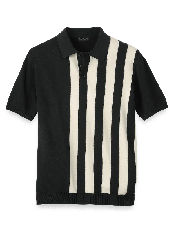 Men's Shirts with Chest PocketsCotton Three Button Polo - Black