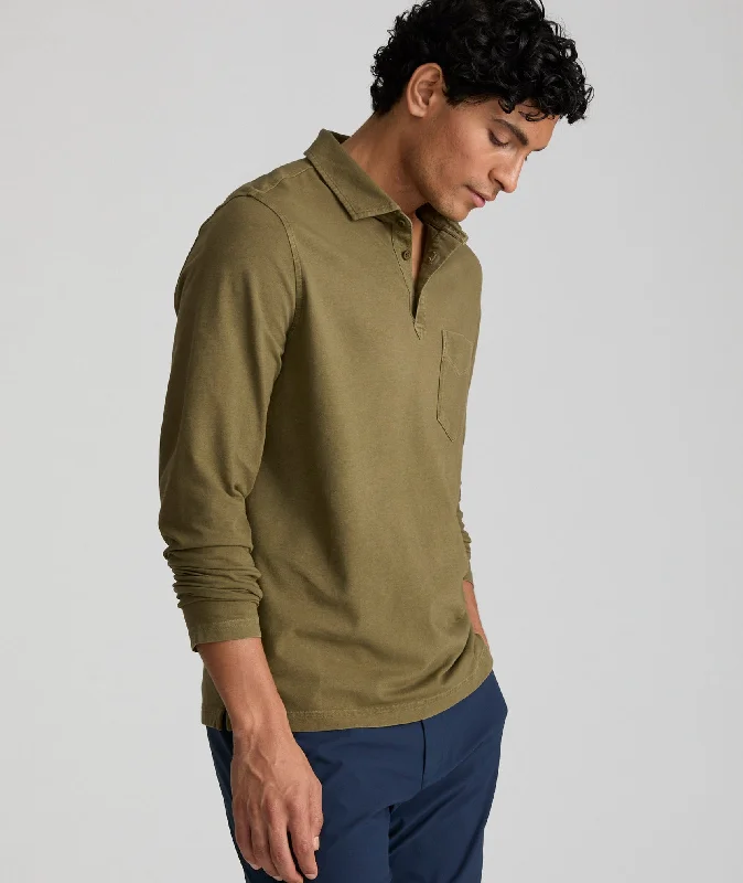 Men's Short-Sleeved ShirtsGarment-Dyed Long-Sleeve Polo