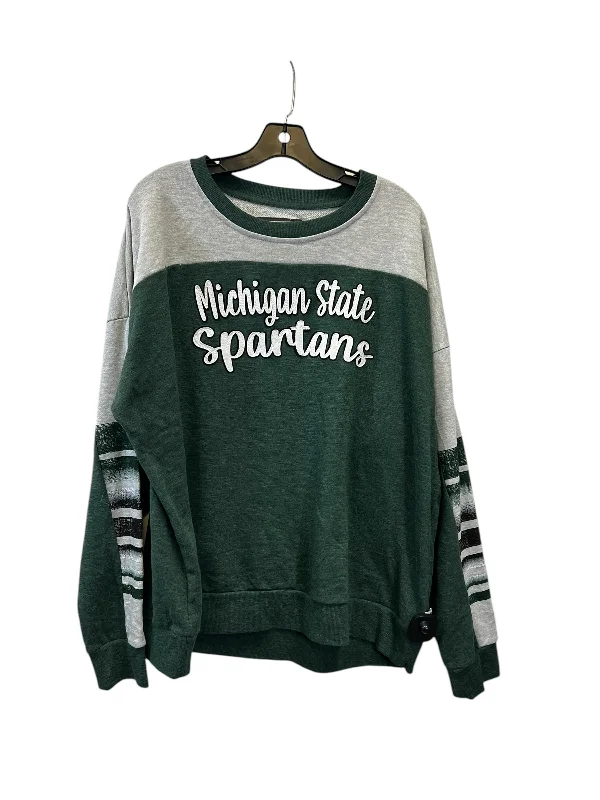 Men's Hoodies for Big and TallAthletic Sweatshirt Crewneck By Colosseum In Green & Grey, Size: Xxl