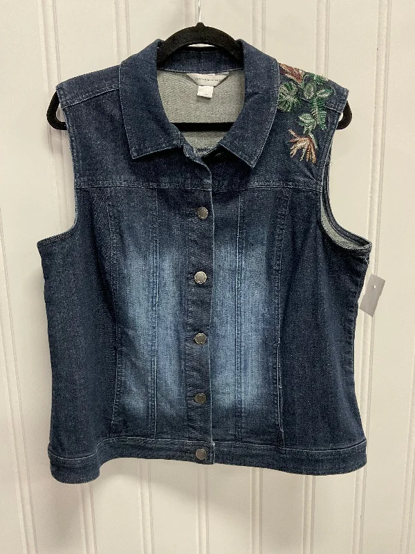 Men's Coats for Outdoor ActivitiesVest Other By Christopher And Banks In Blue Denim, Size:L Men's Coats for Outdoor ActivitiesVest Other By Christopher And Banks In Blue Denim, Size:L