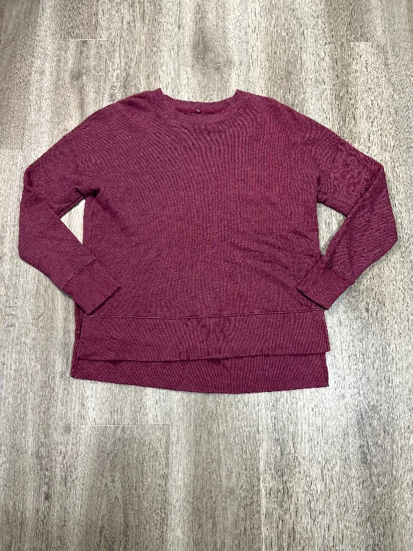Durable Men's Canvas HoodiesSweatshirt Crewneck By Time And Tru In Maroon, Size: M