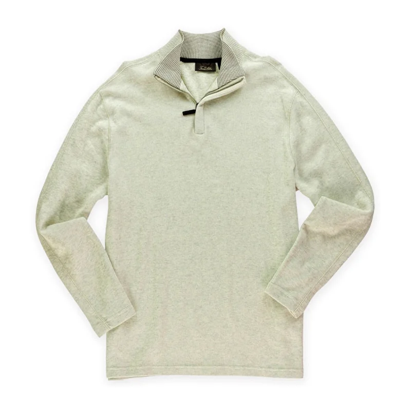Men's Sweaters with Pleated DesignsTasso Elba Mens Quarter Zip Pullover Sweater, Beige, Small
