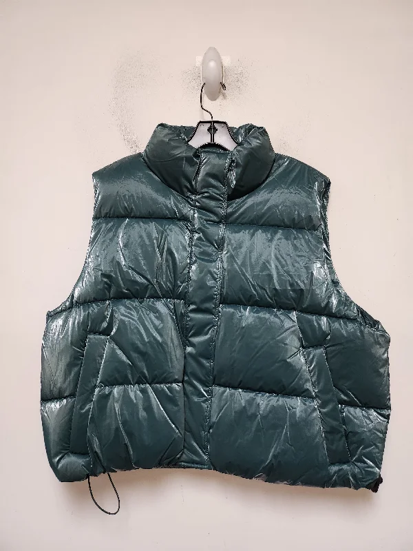 Men's Coats with Vintage StyleVest Puffer & Quilted By Pink In Green, Size: Xxl