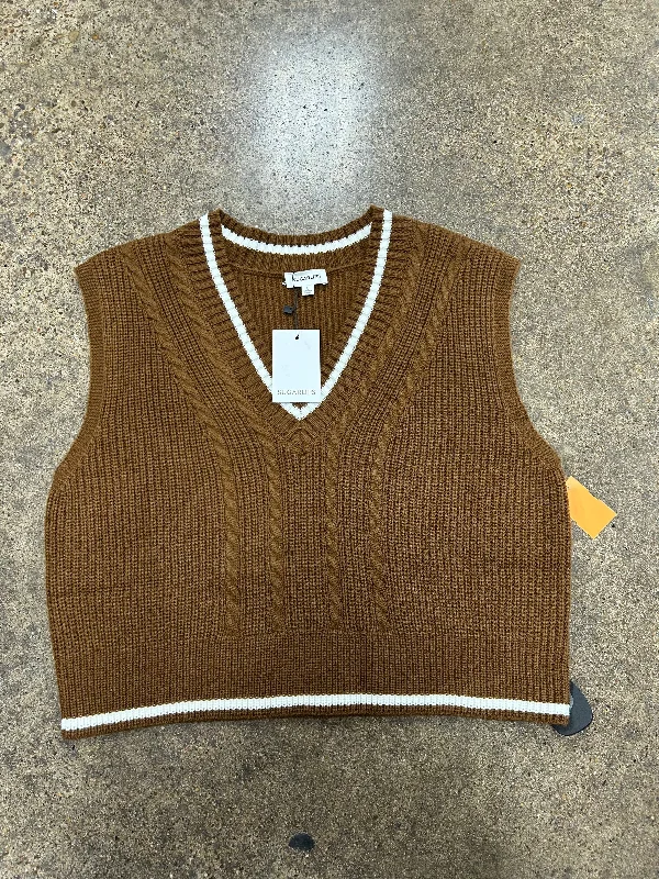 Men's Coats Made in the USAVest Sweater By Sugar Lips In Brown, Size:L
