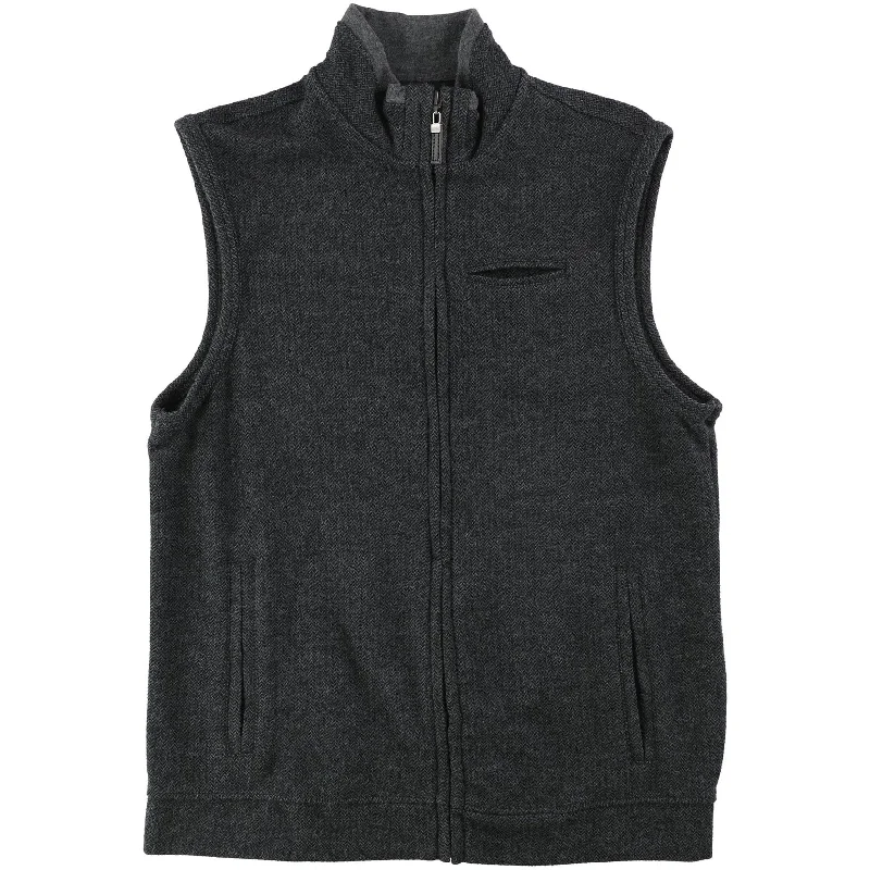 Essential Men's V-Neck SweatersTasso Elba Mens Full-Zip Pocket Sweater Vest
