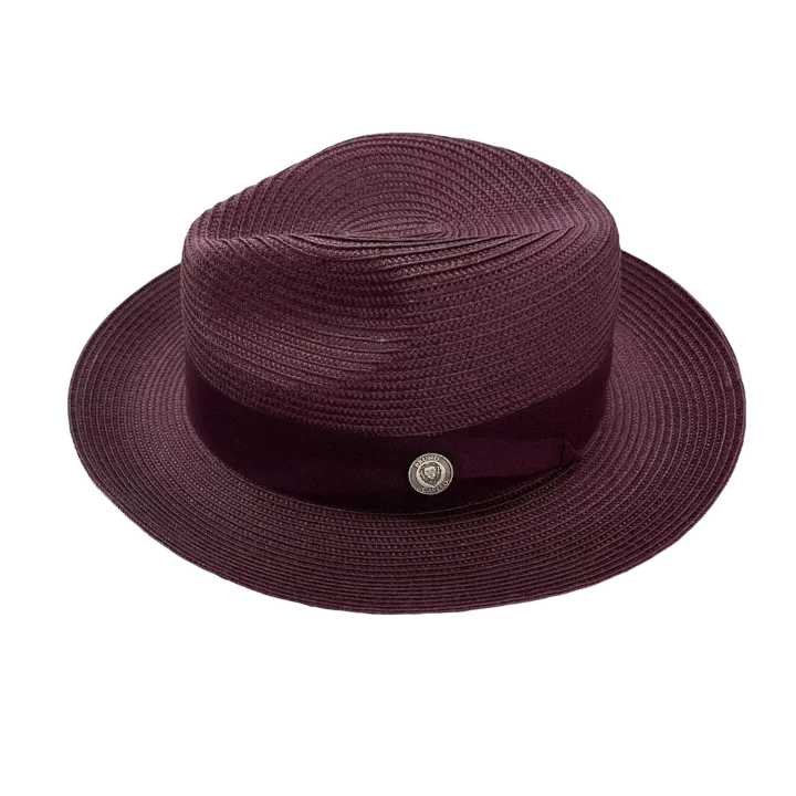 Affordable Winter BeaniesBruno Capelo Men's Burgundy Straw  Hat