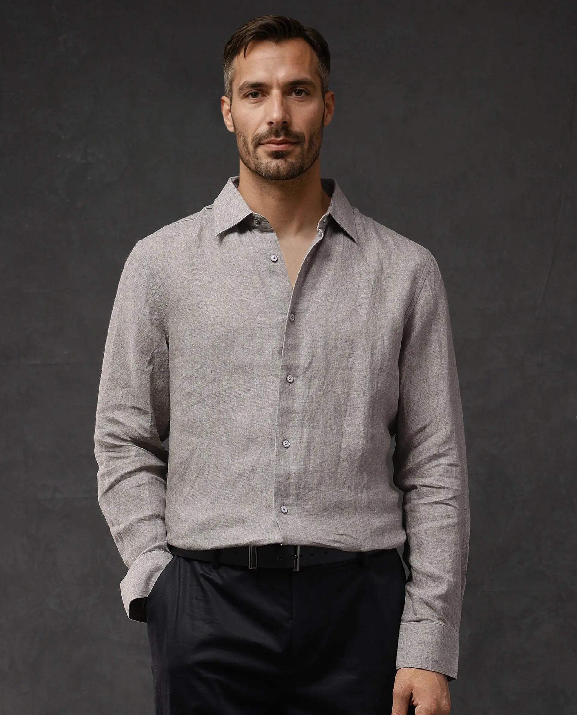 Men's Striped Long-Sleeve Shirts for a Maritime FeelRare Rabbit Men Dalin Beige Full Sleeve Melange Linen Fabric Regular Fit Plain Shirt Men's Striped Long-Sleeve Shirts for a Maritime FeelRare Rabbit Men Dalin Beige Full Sleeve Melange Linen Fabric Regular Fit Plain Shirt