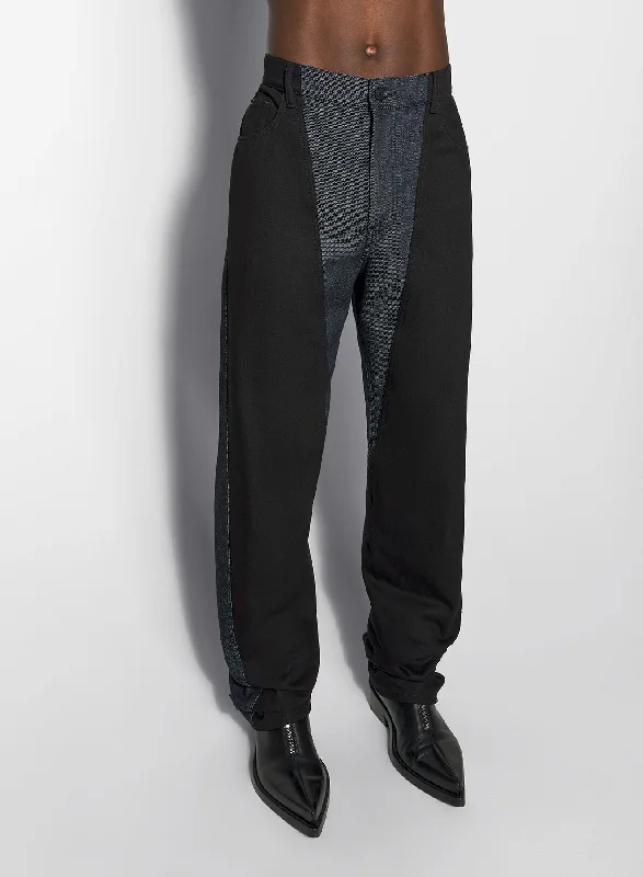 Men's Flexible Workout Shortsraw blue bi-color straight leg jeans