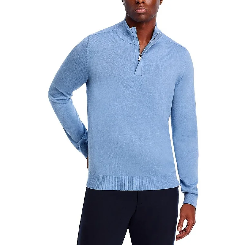 Men's Sweaters with A-Line ShapesLorman Mens Zipper Wool Pullover Sweater