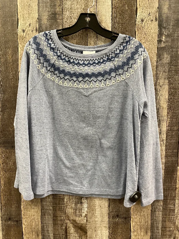 Durable Men's Canvas HoodiesSweatshirt Crewneck By J. Jill In Blue, Size: Sp