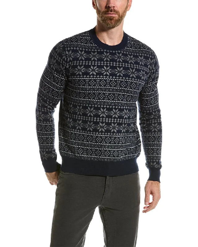 Men's Sweaters with Asymmetrical HemlinesLoft 604 Fairisle Crewneck Sweater