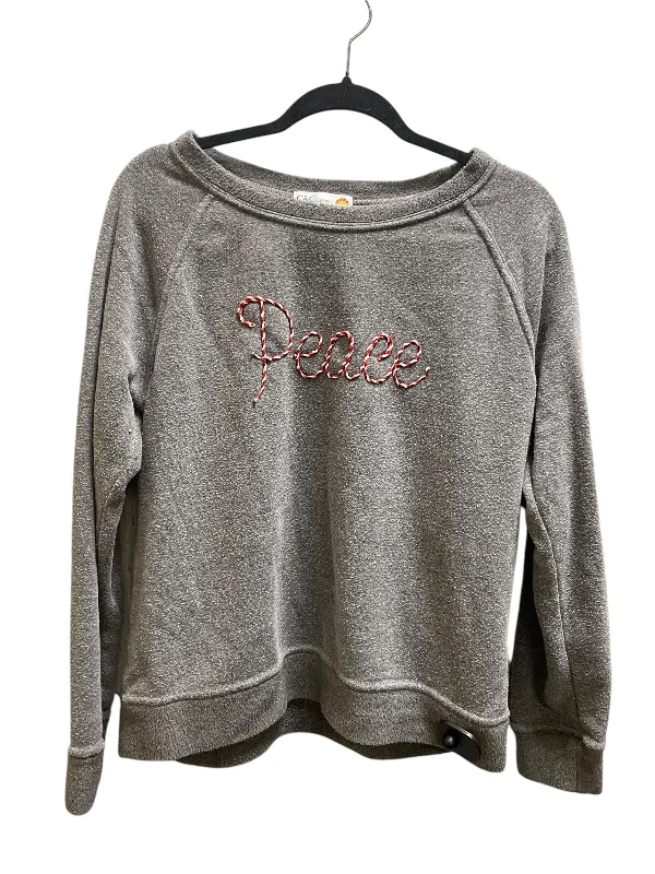 Men's Hoodies with Appliqué DetailsSweatshirt Crewneck By C And C In Grey, Size: M