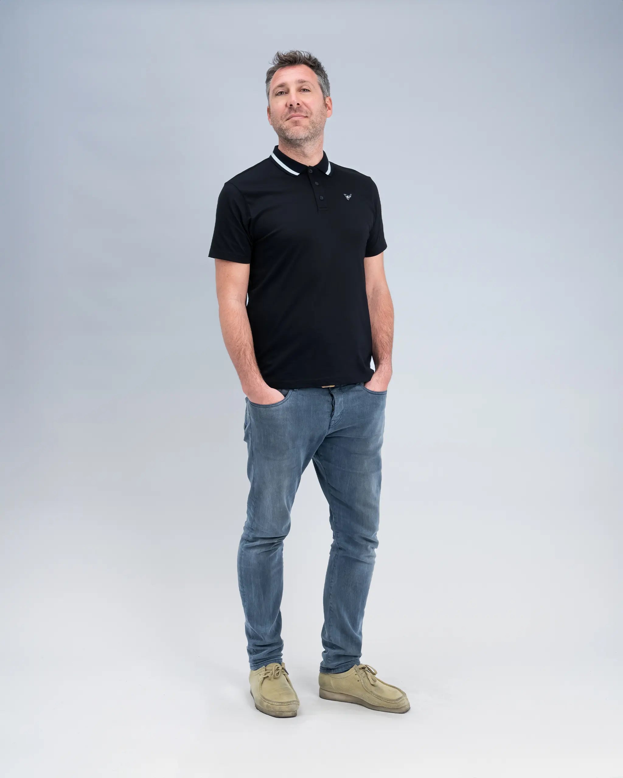 Men's Shirts with Adjustable HemlinesNewcastle United Black Tipped Polo Shirt