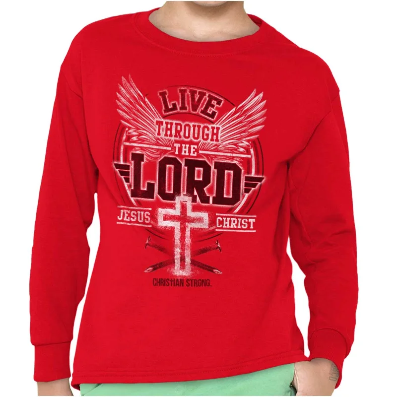 Men's Shirts with Graphic SleevesLive Through the Lord Youth Long Sleeve T-Shirt