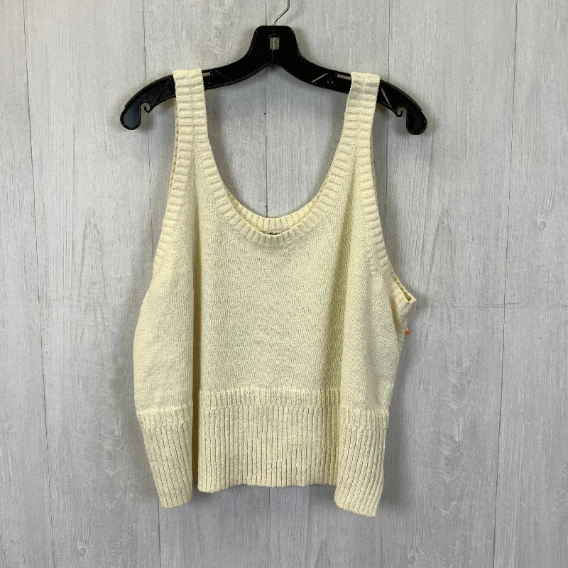 Men's Coats with Reflective StripesVest Sweater By Madewell In Cream, Size: 3x