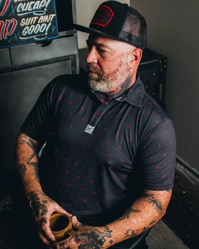 Men's Shirts with Belt LoopsRed Finney Party Polo