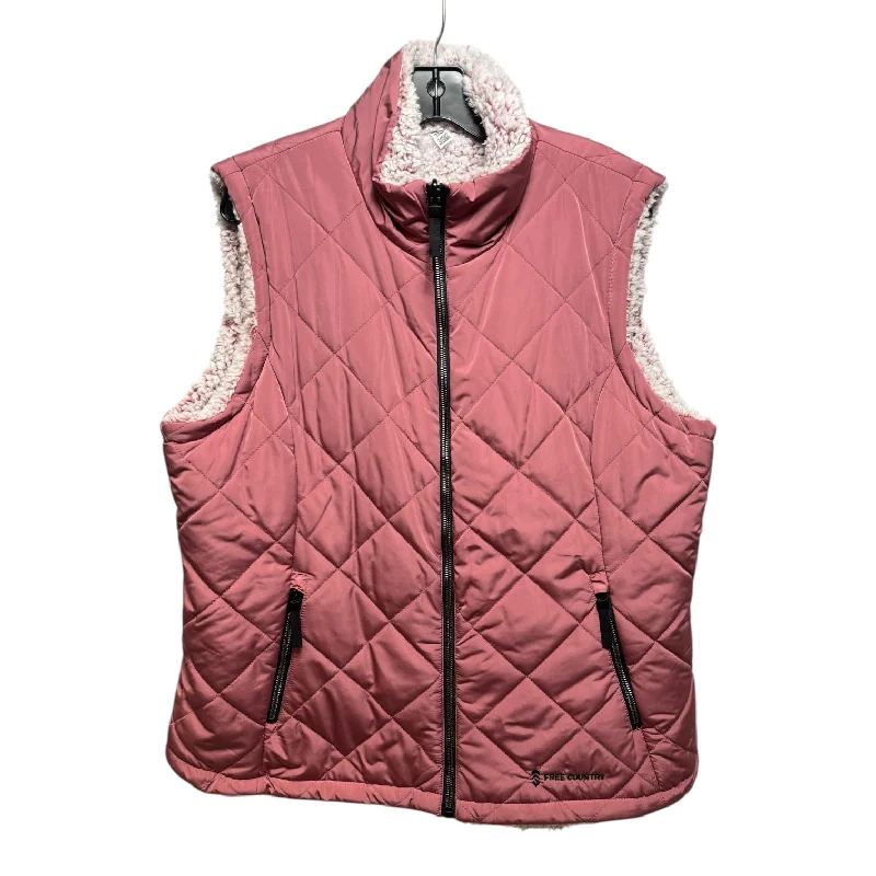 Unique Men's Flight JacketsFleece Lined Vest Puffer & Quilted By Free Country In Pink, Size: 1x Unique Men's Flight JacketsFleece Lined Vest Puffer & Quilted By Free Country In Pink, Size: 1x
