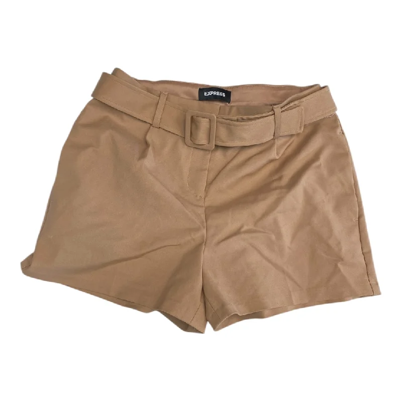 Zip-Up Men's Secure and Multi-Pocket ShortsShorts By Express In Brown, Size:6