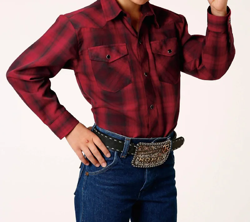 Men's Solid-Colored Shirts for VersatilityBoys Roper Plaid Shirt In Multi